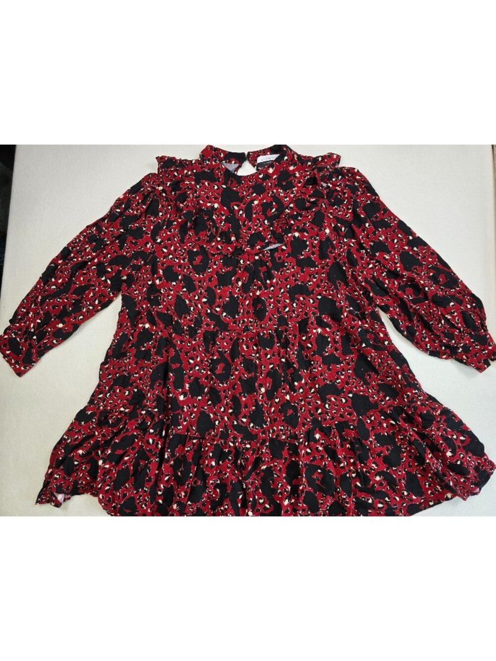 Eloquii Elements Size 22 Red Maroon & Black Animal Print Dress